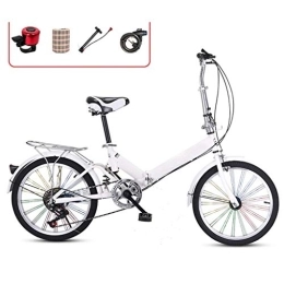 XBSXP vélo XBSXP Bicyclettes pour Hommes ， vélos pour Femmes vélo Pliant, vélo Adulte Ultra-léger Portable à Vitesse Variable de 20 Pouces, vélo d'étudiant à Petites Roues pour garçons ， sièges de