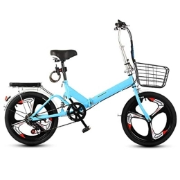 XBSXP vélo XBSXP Vélo Pliant de vélos de Ville de 20 Pouces, vélo d'amortisseur à 7 Vitesses, vélos de vélo d'étudiant Adulte pour Femmes, Cadre en Aluminium léger avec Panier de vélo, capacité de