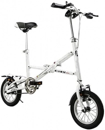 XBSXP vélo XBSXP Vélo Pliant, Voiture Pliante vélo de Vitesse de Frein en V de 12 Pouces, vélo pour Enfants mâles et Femelles, vélo d'étudiant, Blanc