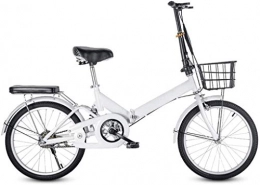 XIN vélo XIN 20po Pliant VTT Vélo Cruiser Sport Étudiant Plein air Vélo monovitesse Portable Pliable vélo for Hommes Femmes Lightweight Folding Casual Damping vélo (Color : White)