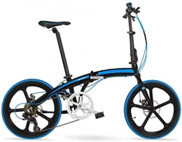 XINHUI vélo XINHUI Vélo Pliable Portable, Vélo De Pliage 7 Vitesses, Adultes Unisexe 20"Vélos Pliants Légers, Cadre en Alliage D'aluminium Léger, avec Frein, Bleu