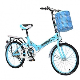 XUELIAIKEE vélo XUELIAIKEE Vélo Pliant, 20 inch Vélos pour Les Adultes, Femmes's Lumière Travail Adulte Ultra-léger Portable Vélo Petit Étudiant Mâle Pliage Vélo Vélo-Bleu. 20 Pouces