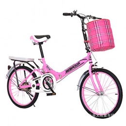 XUELIAIKEE vélo XUELIAIKEE Vélo Pliant, 20 inch Vélos pour Les Adultes, Femmes's Lumière Travail Adulte Ultra-léger Portable Vélo Petit Étudiant Mâle Pliage Vélo Vélo-Rose 20 Pouces