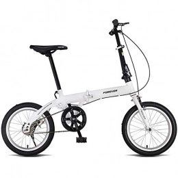 YANGMAN-L vélo YANGMAN-L Vélos pliants, 16 Pouces Adulte vélo Pliant Portable Ultra léger vélo mâle et Femelle étudiants vélo, Blanc