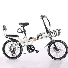 YANGSANJIN vélo YANGSANJIN Vélo Ergonomique Vélo Pliant Vélo pour Femme Adulte Homme Portable Petit vélo, 16 / 20 Pouces (Couleur: 16 Pouces-Blanc A)