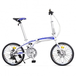 YEARLY vélo YEARLY Adultes vélos pliants, Vélo Pliable Lightweight Portable Hommes et Femmes 16 Vitesse Vélo Pliant-Bleu 20inch