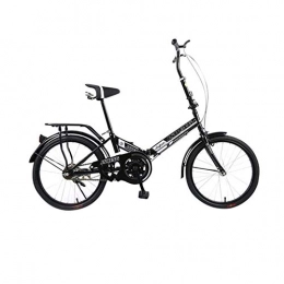 Yiwu vélo YiWu 20 Pouces léger Pliable Mini vélo Petit Portable Vélo Étudiant Ville vélo Pliant vélo Portable (Couleur : Noir)