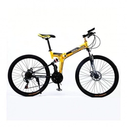 Yiwu Vélos pliant YiWu Pliable Bicycmountain vélo 26 Pouces en Acier 21 Vitesses Vélos Freins Double Disque Vélos de Route Racing Bicyc BMX BIK (Couleur : Orange, Size : 24 Speed)