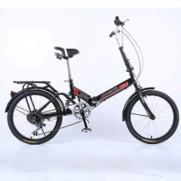 YLCJ vélo YLCJ Vélo Pliant vélo de Vitesse, Voiture étudiante Pliante Ultra légère pour Femme Adulte Portable, Noir