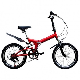 YSHUAI vélo YSHUAI Bicyclette Pliable, Vélo Pliant De 20 Pouces Engrenage De Moyeu Vélos Pliants De Loisirs Facilement Portable Vélo Pliant pour Les Femmes Hommes Étudiant, Rouge