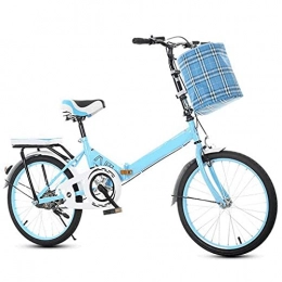 YUNLILI vélo YUNLILI Polyvalent PING Vélos pliants de 20 Pouces Mini Portables Student Confort Roue Vélo Pliante pour Hommes Femmes Femmes PLIENT PLIFIANT Vélo Casual Black (Color : Blue)