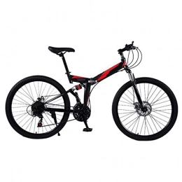 Yunyisujiao vélo Yunyisujiao Vélos de Montagne, vélos de Montagne pliants de 24 Pouces, vélo 21 Vitesses VTT à Suspension complète, vélo Adulte Portable pour Hommes et Femmes (Color : Black)