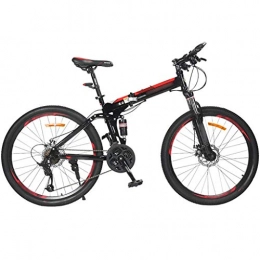 YXFYXF Vélo de Montagne Portable à Double Suspension for Voyages extérieurs, vélo Pliable, Changement de lumière MTB, Roues de 26 Pouces, 24 -. (Color : 24-Speed Red, Size : 26 inches)