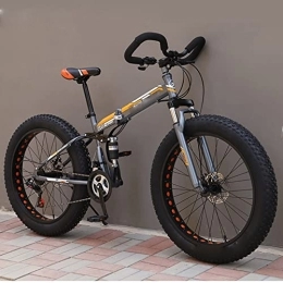 YXGLL vélo YXGLL Vélo de Neige Adulte Pliant de 26 Pouces pneus Ultra-Larges 4.0 vélo de Route de Plage Tout-Terrain de Montagne à Vitesse Variable (Silver 30)