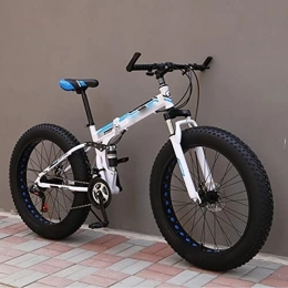 YXGLL vélo YXGLL Vélo de Neige Adulte Pliant de 26 Pouces Pneus Ultra-Larges 4.0 Vélo de Route de Plage Tout-Terrain de Montagne à Vitesse Variable (White 30)