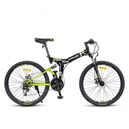 ZDY vélo ZDY Folding Vélo Pliable, 24po Pliant VTT, 24x Vélos Pleine Suspension VTT Cadre Pliable for Hommes Et Femmes Convient Aux 170-185cm (Color : Black Green)