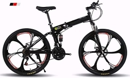 ZHLFDC Sports de plein air Vélo de montagne pliable 26 pouces, vélo de vélo pour adultes vélo de vélos 21 accélérateur de levier de vitesse, avec 6 roues de coupe, vélo de route de vélo extérieure ada