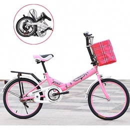 ZRZJBX Vélos pliant ZRZJBX 16"VLo Pliant Bikes VLo De Ville Pliant Street Adulte Unisexe, Selle Comfort, Pink