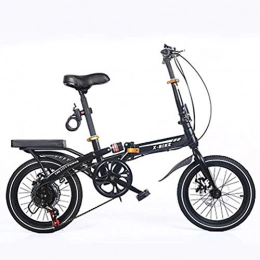 ZXCY vélo ZXCY 16 Pouces Vélo Pliable Mini Vélo Portable Pliant Vélo À L'école Travail Et Commuer Ultraléger Ville Vélo Adulte Hommes Et Femmes Lumière Travail Cyclisme, Noir