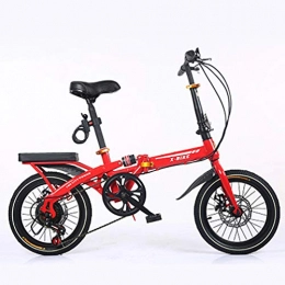 ZXCY vélo ZXCY 16 Pouces Vélo Pliable Mini Vélo Portable Pliant Vélo À L'école Travail Et Commuer Ultraléger Ville Vélo Adulte Hommes Et Femmes Lumière Travail Cyclisme, Rouge