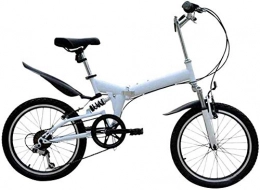 ZXL vélo ZXL Vélos de Montagne, Vélo Pliant 20 Pouces Portable Double Disque de Frein À Vitesse Variable Vélo Vélo Vtt Adulte Étudiant-Blanc, Blanc