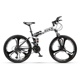 ZXM vélo ZXM Vélo de Montagne Pliable 24 / 26 Pouces, vélo VTT avec 3 Roues de Coupe, Blanc