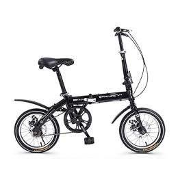 ZXQZ Vélos pliant ZXQZ Vélo Pliant de 14 Pouces, Vélo Pliable À Vitesse Unique pour Enfants Adultes, Vélo VTT avec Frein À Disque (Color : Black)