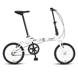 ZXQZ Vélos pliant ZXQZ Vélos Pliants de 16 Pouces, Vélos Portables Ultra-légers pour Hommes et Femmes, avec Conception de Réflecteur, pour Aller À L'école, Travailler, Faire La Navette (Color : White)
