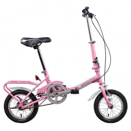PFSYR vélo Étudiant vélo Pliant vélo, Lumière Enfants Portable VTT, vélos 12inch Absorbant Les Chocs, garçons et Filles Petit Mini vélo réglable en Hauteur de Guidon et Seat (Color : Pink, Size : 12Inch)