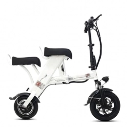 0℃ Outdoor vélo 0℃ Outdoor Vélo électrique Vélo électrique avec Moteur 500W, Vélo électrique 36V Batterie au Lithium Ultra-léger 12 Pouces Vélo électrique Pliant pour Adultes, White Two Seater, 150km