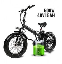 CCDYLQ vélo 20" Fat Tire Vélo électrique Snow Beach vélo 4, 0 Pouces Fat Tire ebike 500W 48V / 15AH électrique Vélo de Montagne avec Compteur de Vitesse LCD pour Voyage
