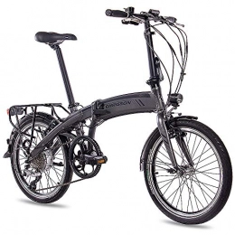 CHRISSON Vélos électriques 20 "Pedelec E-Bike pliable Roue E Housse de chrisson Ef1 2018 avec 8 G Acera & bafang génération 2 avec 8, 7 Ah Gris mat
