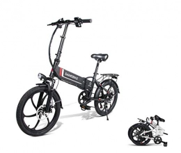 CCDYLQ vélo 20 Pouces Pliable E-Bike 350W brushless, Batterie au Lithium-ION, vélo électrique, 7 Vitesses Maj Cadre en Aluminium E-City Bike pour Voyage Casual extérieure, Noir