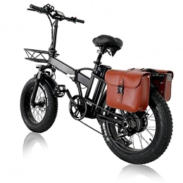 HFRYPShop vélo 20'' Vélo Électrique Pliant, 15AH 48V Batterie au Lithium-ION Mountain Ebike, avec 4.0 Fat Ebike, Autonomie électrique: 60-80 km, Poland-Warehouse (avec Sacoche)