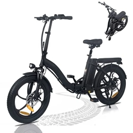 SHIZHUNIAO Vélos électriques 20'' Vélo électrique pliant, VTT avec Fat Tire, Batterie amovible de 36 V 11, 2 Ah, Welocité maximale 25 km / h Vélo électrique, Portée jusqu'à 35 à 90 km, Ebike Hommes Femmes