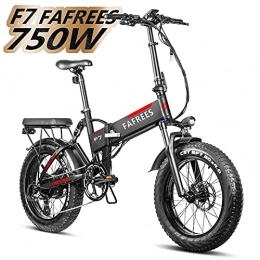 HFRYPShop vélo 2021 Upgrade Fat Bike Electrique pour Femmes Adultes, 20''x 4.0 VTT Electrique 750W Moteur, 48V 13.6Ah Batterie Li-ION Amovible, Shimano Dérailleurs à 7 Vitesses Freins à Disque Adultes(EU Warehouse)