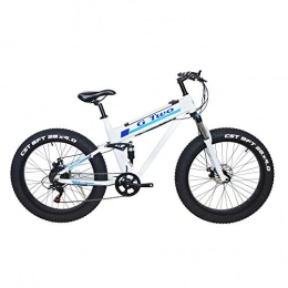 GG vélo 26 "7S vélo électrique de vélo électrique de gros pneu électrique puissant, moteur 350W / 500W, batterie au lithium 48V 10.4Ah / 11.6Ah, bicyclette de neige électrique de plage (blanc, 350W 48V10.4Ah)