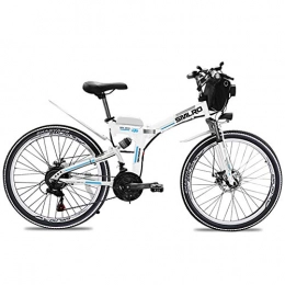 KT Mall Vélos électriques 26" Électrique Pliant De Vélo De Montagne Vélo Électrique avec Amovible 48V 500W 13Ah Lithium-ION pour Adulte Vitesse Maximum Est 40 Kmh, Blanc