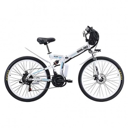 MSM Vélos électriques 3 Modes D'équitation E-Bike pour Adultes Extérieur Cyclisme, Pliage électrique Vélo VTT, Roue Lithium-ION Batter Vélo électrique Blanc 350w 48v 8ah