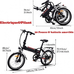 Aceshin vélo Aceshin Vélo Electrique Pliant Léger 250W 36V, VTT Electrique Femme Vélo de Ville Petit 20 Pouce