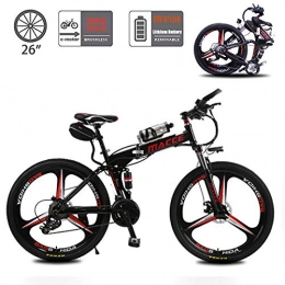 Acptxvh vélo Acptxvh 26inch Fold Vélos électriques pour Adultes, avec 36V Amovible Bouilloire ION Lithium Max Speed30km / H E-Bike, pour Commuter Voyage, Noir