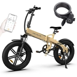 A Dece Oasis Vélos électriques ADO Electric Bike Foldable Mountain eBike for Men Women, 20''*4.0 Fat Tire E-Bike with Torque Sensor 14.5Ah Battery