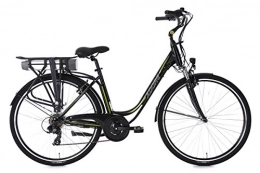 Adore Vélos électriques Adore Femme en Aluminium City Pedelec E-Bike Versailles 250W Li-ION 36V / 10, 4Ah 7Vitesses vlo, Noir / Vert, 28