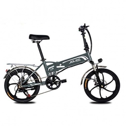 AISHFP vélo Adulte Montagne Vélo électrique, Batterie au Lithium 48V, 7 Vitesses en Alliage d'aluminium de qualité aérospatiale Pliable vélo électrique 20 Pouces Roues, Gris, 55KM