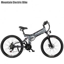 AISHFP vélo Adulte Pliable Montagne Vélo électrique, 48V 10Ah Batterie au Lithium, 480W en Alliage d'aluminium Vélos électriques, 21 Vitesses Hors Route vélo électrique, 26 Pouces Roues
