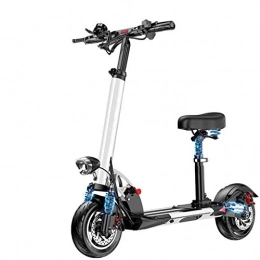 LOMJK Vélos électriques Adulte pliant vélo électrique en alliage de magnésium Vélo 500W Moteur 48V Lithium Ion Batterie Batterie Vélo Adulte Cruiser Vélo avec pneus de 8 pouces et écran LCD ( Color : White , Taille : 36V )