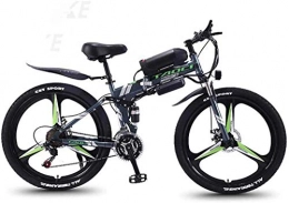 Aoyo Vélos électriques Adulte Vélo électrique Smart Montagne Vélo électrique, 26" VTT for adultes, tout-terrain Bicycles 21 vitesses, 36V 30KM Kilométrage batterie pur amovible au lithium-ion, (Color : Black green A2)