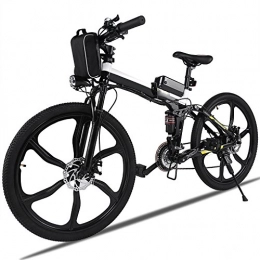 AIMADO vélo AIMADO Vélo de Montagne Électrique Pliable Tout-Terrain Puissance 250W, 26in E-Bike avec Lithium-Ion Batterie 36V - Vitesse 30 km / h – Charge 200kg (EU Stock) (Noir)