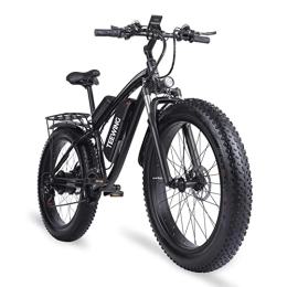 AJLDN Vélos électriques AJLDN Vélo Électrique, 26 Pouces Vélo Électrique en Montagne Frien à Double Disque E-Bike Batterie Amovible 48V 17Ah Vélo à Assistance ElectriqueShimano 7 Vitesses (Color : Black)