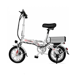 ALFUSA vélo ALFUSA Voiture Pliante électrique, Petite Voiture électrique, Vélo électrique Pliant, Voiture électrique pour Les trajets Domicile-Travail (Silver 30A)
